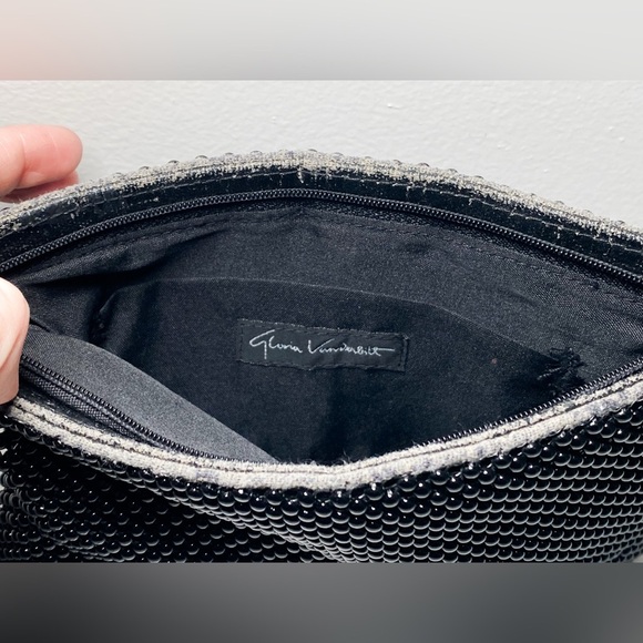 Vintage Gloria Vanderbilt Black Beaded Purse 8.5”x5.75” - Picture 5 of 6